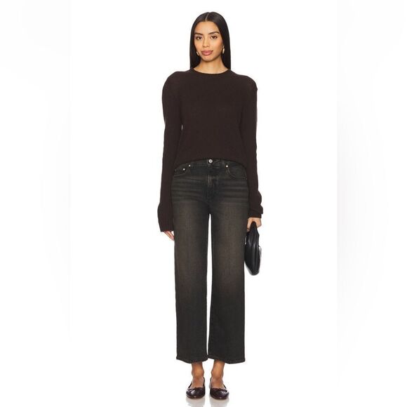 NWT PAIGE SASHA ANKLE Wide Leg Jeans in Black Rust - Picture 3 of 13